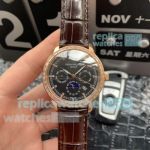 Swiss Grade Copy Patek Philippe Complications Black Dial Rose Gold Watch